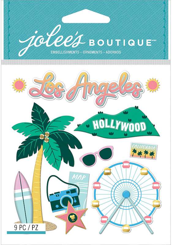 Jolee's Boutique Themed Embellishments 9/Pkg LA Travel