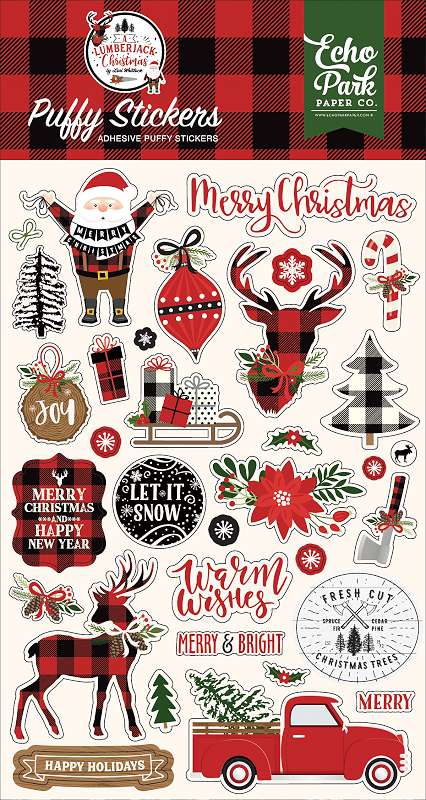 A Lumberjack Christmas Puffy Stickers  
