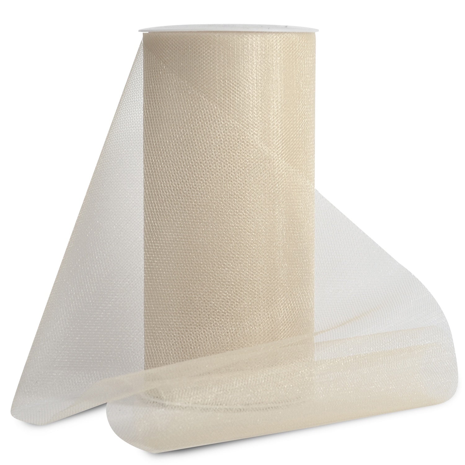 Shiny Tulle 6" Wide 25yd Spool Ivory