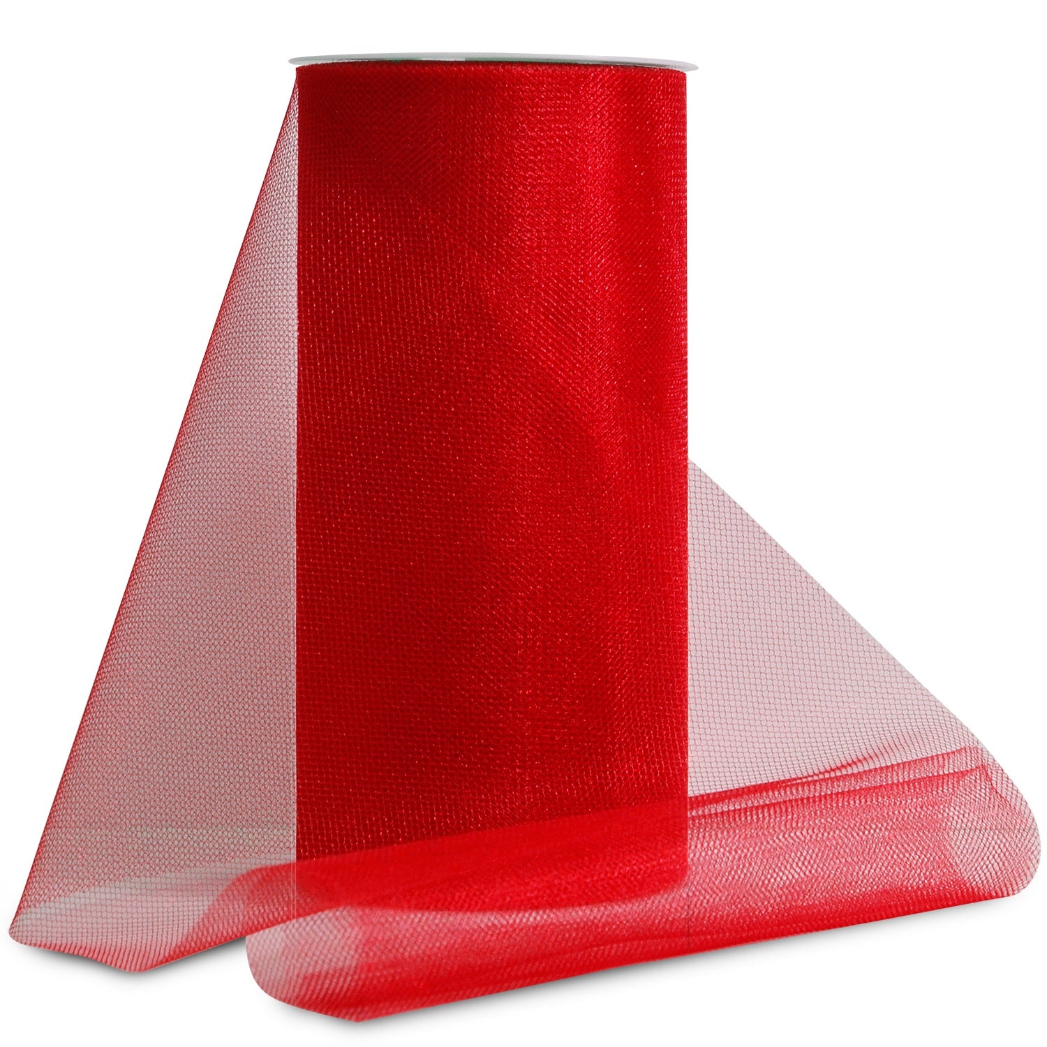 Shiny Tulle 6" Wide 25yd Spool Red