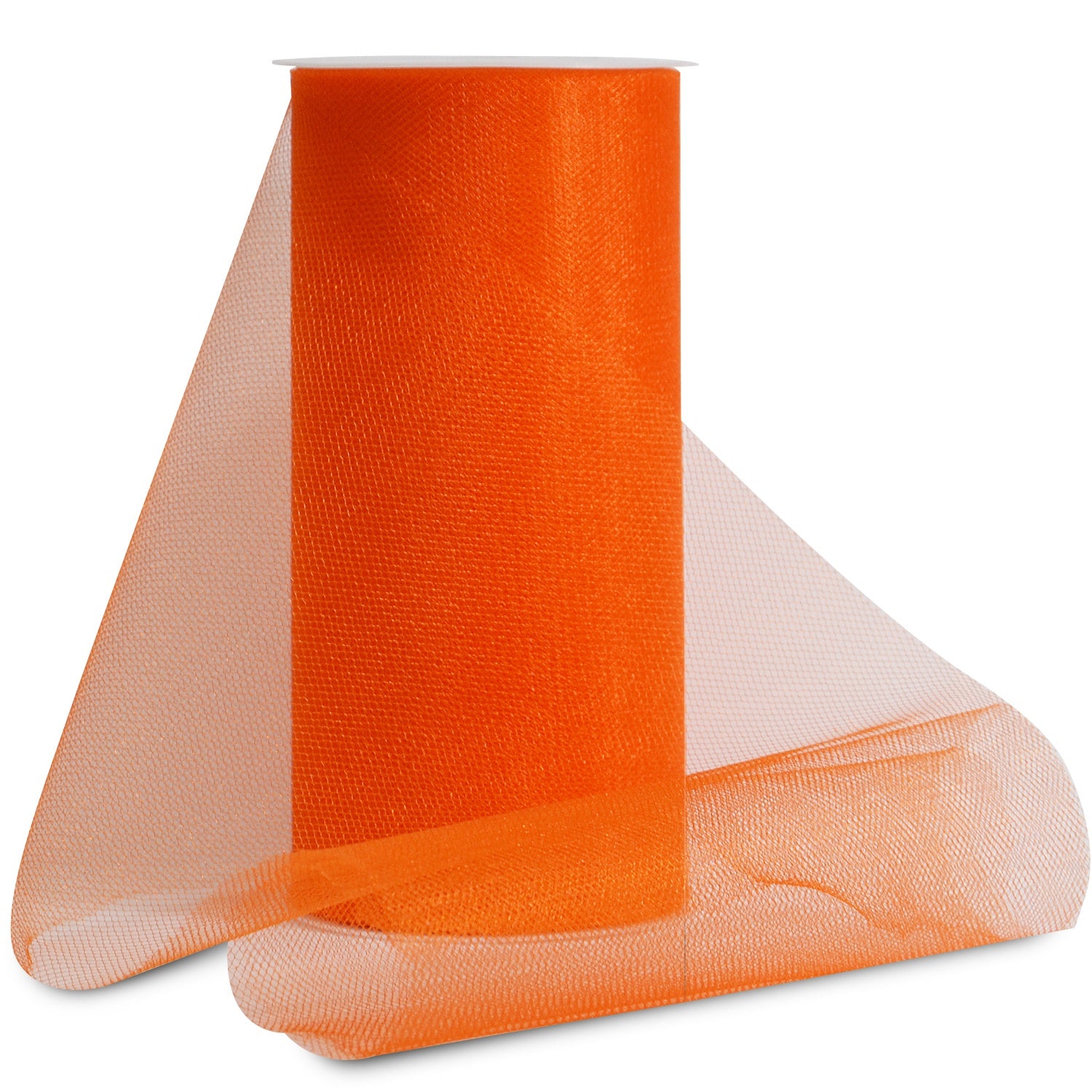 Shiny Tulle 6" Wide 25yd Spool Orange
