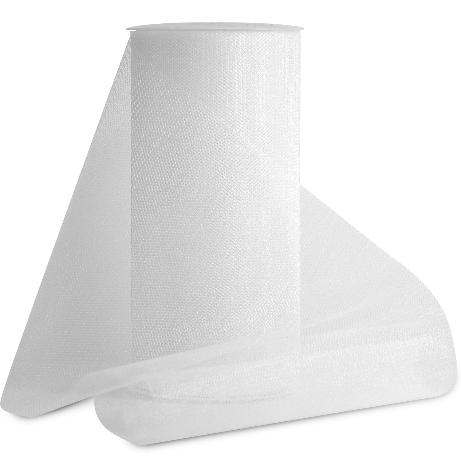 Shiny Tulle 6" Wide 25yd Spool White