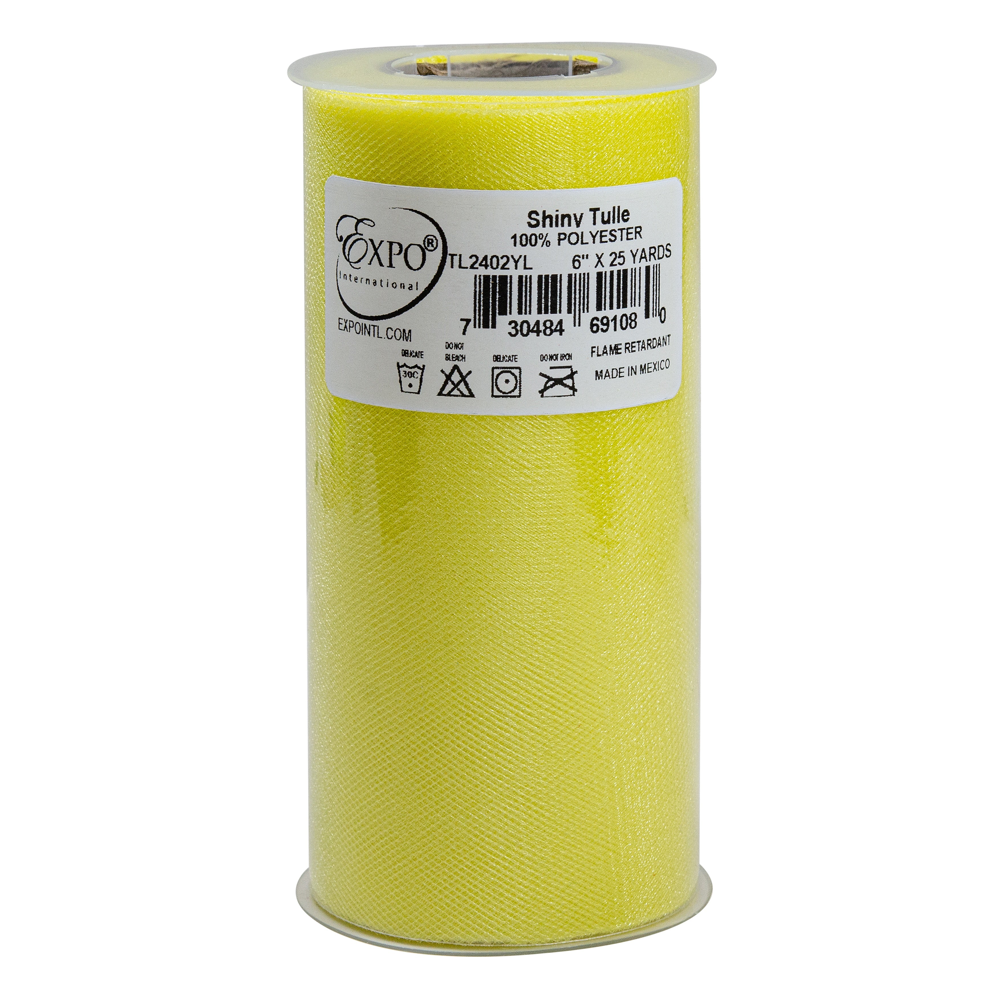 Shiny Tulle 6" Wide 25yd Spool Yellow