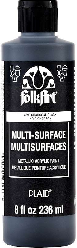 FolkArt Multi-Surface Paint 8oz Metallic Charcoal Black