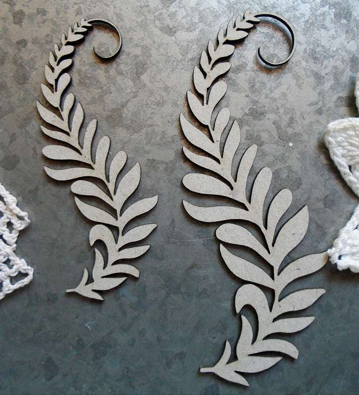 Scrapaholics Laser Cut Chipboard 1.8mm Thick Fern Set, 2/Pkg, 4" And 3"