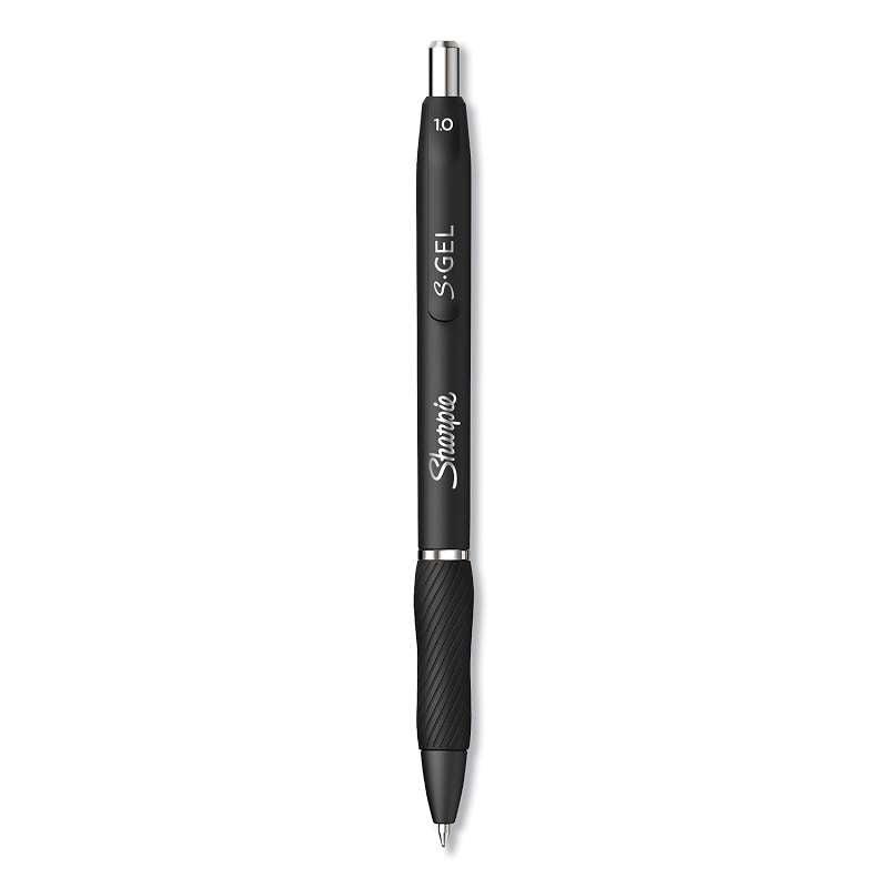 Sharpie® S Gel Pen, Bold 1 mm, Black Ink, Black Barrel, Dozen