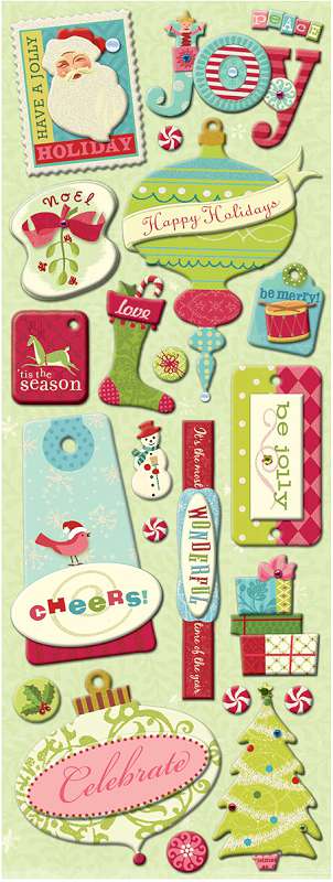 Adhesive Chipboard Brenda Walton Peppermint Twist