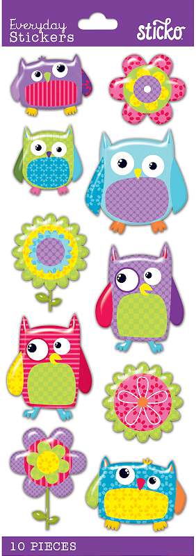 Sticko Tiny Stickers Flower Owl