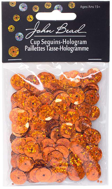 Round Sequins 10mm 450/Pkg Orange