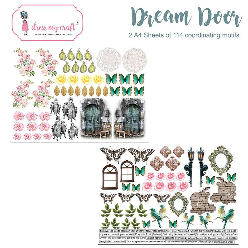 Dress My Craft Image Sheet 240gsm A4 2/Pkg Dream Door