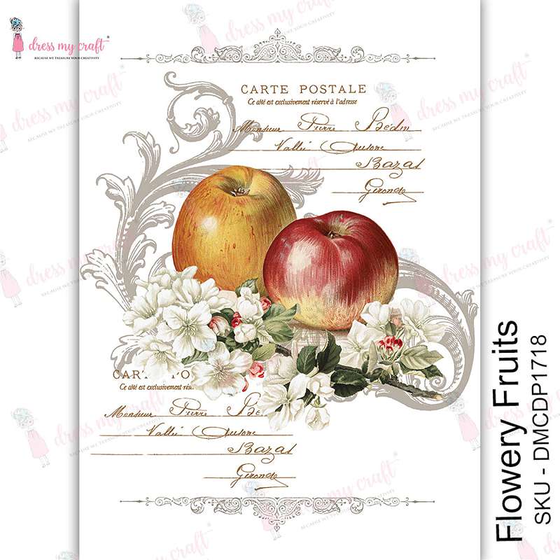Dress My Craft Transfer Me Sheet A4 Flowery Fruits