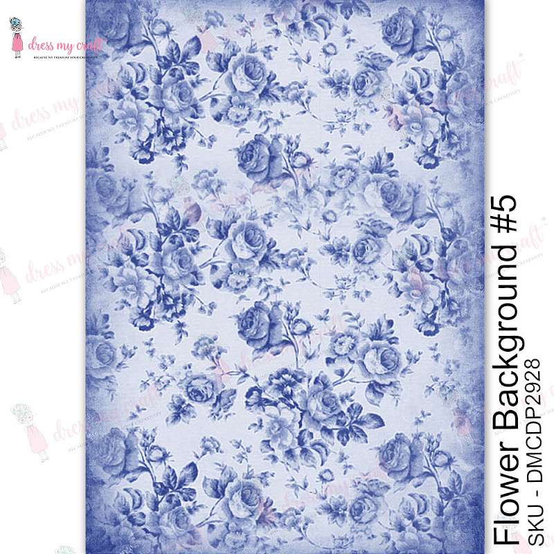 Dress My Craft Transfer Me Sheet A4 Flower Background #5