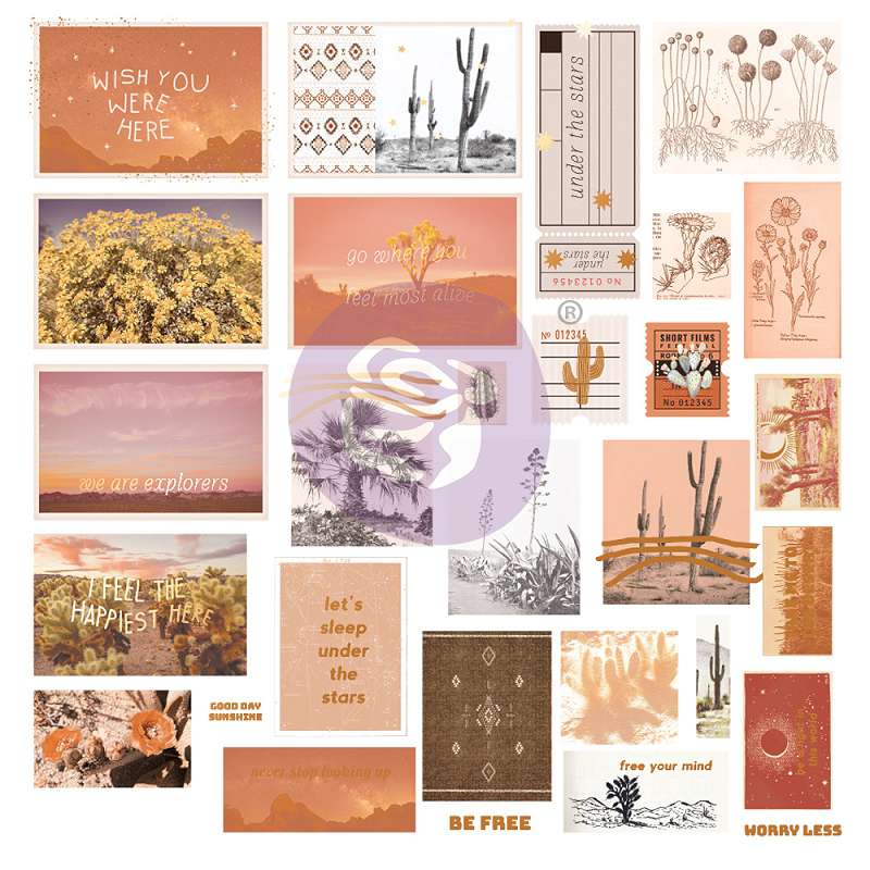 Golden Desert Cardstock Ephemera 30/Pkg Shapes, Tags, Words, Foiled Accents