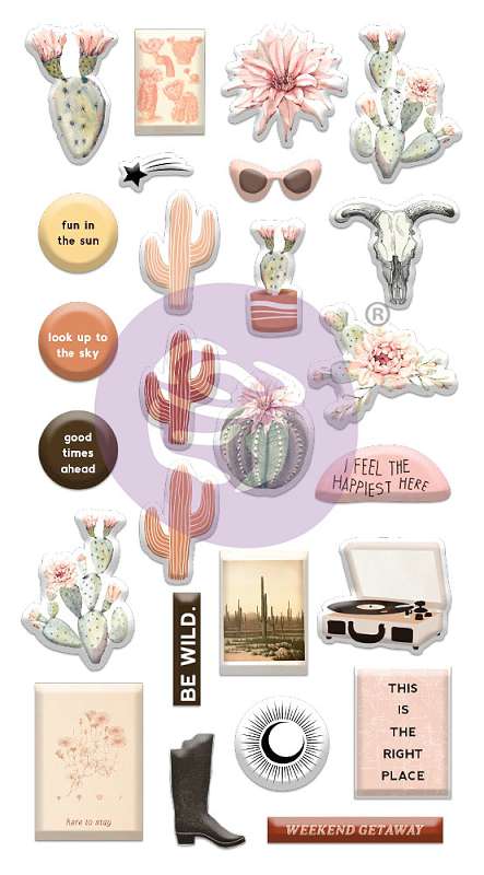 Golden Desert Puffy Stickers 26/Pkg 