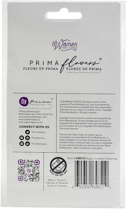 Prima Marketing Mulberry Paper Flowers Glittery Snow/Sugar Cookie