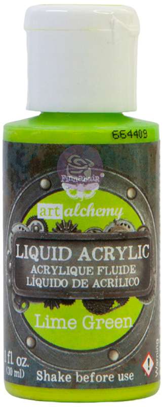 Finnabair Art Alchemy Liquid Acrylic Paint 1 Fluid Ounce Lime Green