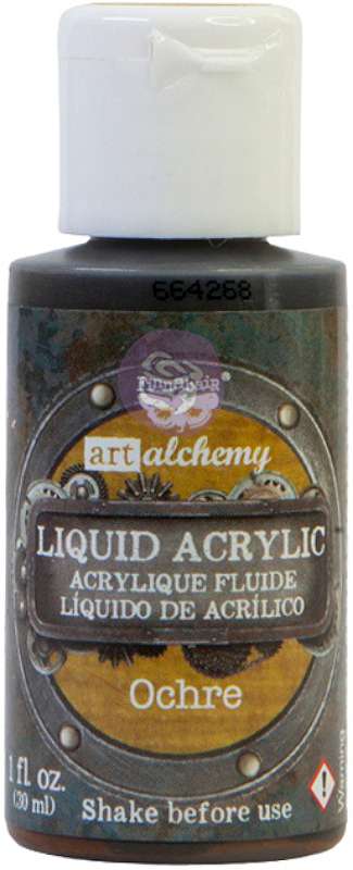 Finnabair Art Alchemy Liquid Acrylic Paint 1 Fluid Ounce Orchre