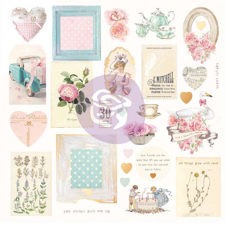 With Love By Frank Garcia Cardstock Ephemera 27/Pkg Shapes, Tags, Words, Foiled Accents