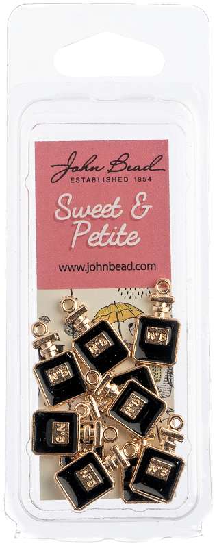 Sweet & Petite Charms  Perfume Bottle Blackk, 9x17mm 10/Pkg