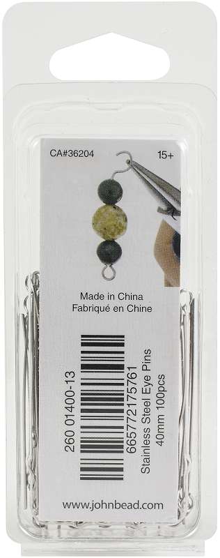Stainless Steel Eye Pins 100/Pkg 40mm