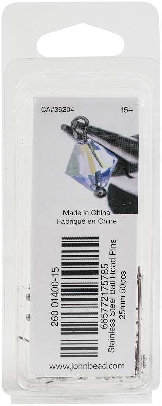 Stainless Steel Ball Head Pins 50/Pkg 25mm