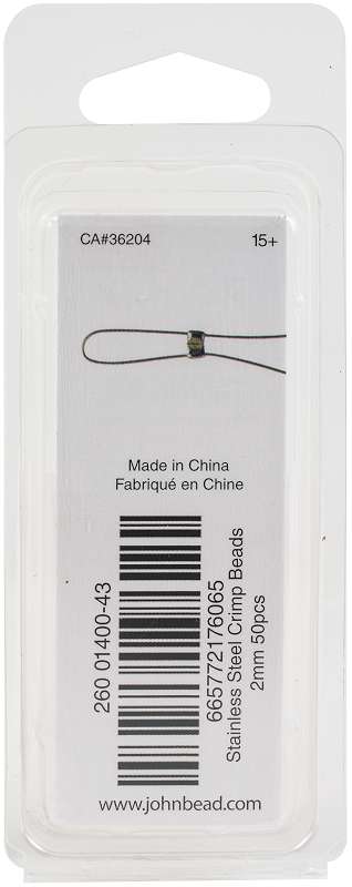 Stainless Steel Crimp Beads 50/Pkg 2mm