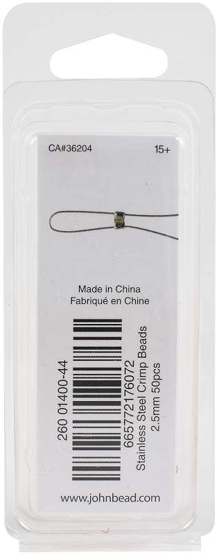 Stainless Steel Crimp Beads 50/Pkg 2.5mm