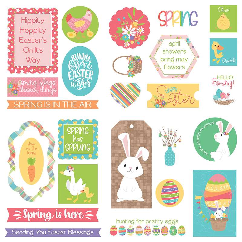 Baskets Of Bunnies Ephemera Cardstock Die-Cuts  