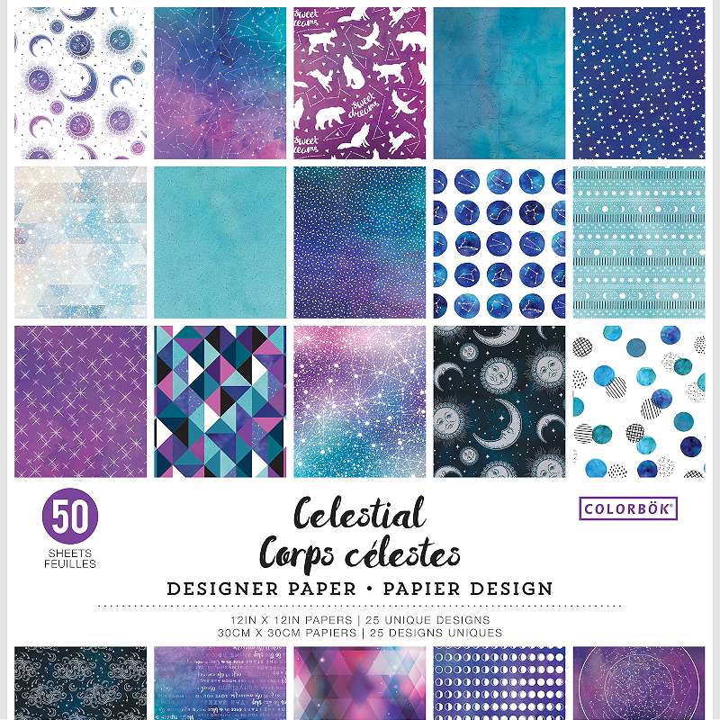 Colorbok Designer Paper 12"X12" Celestial