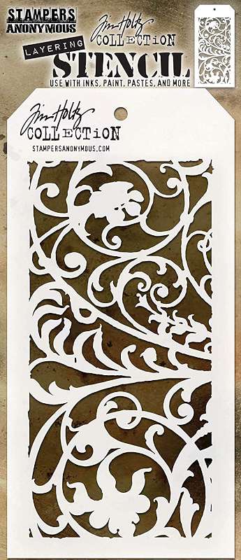 Tim Holtz Layered Stencil 4.125"X8.5" Ironwork -Layered