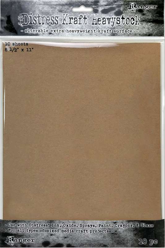 Tim Holtz Distress Kraft Heavystock 10/Pkg 8.5"X11"