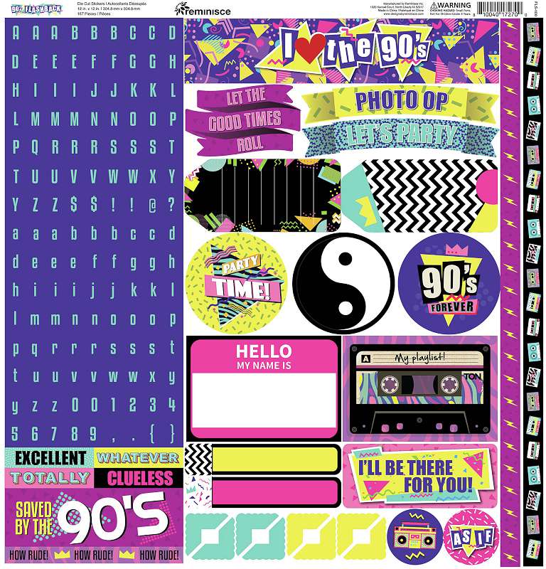 Reminisce Alpha Cardstock Stickers 12"X12" 90's Flashback