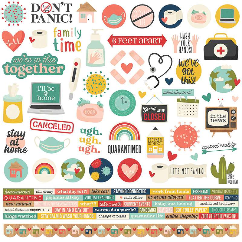 Quarantined Cardstock Stickers 12"X12" Combo