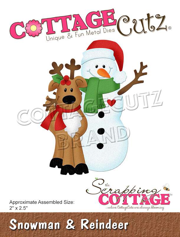 CottageCutz Dies Snowman & Reindeer 2"X2.5"