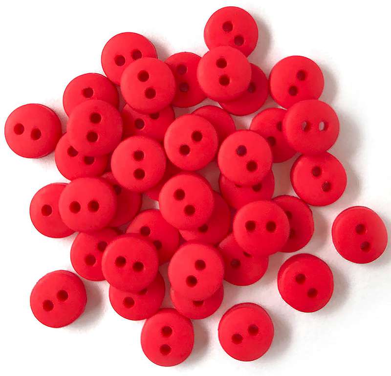 Buttons Galore Tiny Buttons Red 35 pack