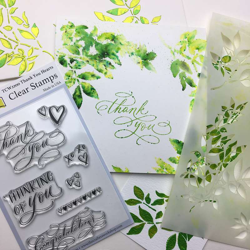 Crafter's Workshop Slimline Stencil 4"X9" Gentle Leaves