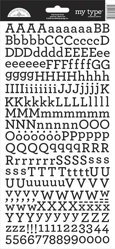 Doodlebug My Type Cardstock Stickers 6"X13" Beetle Black