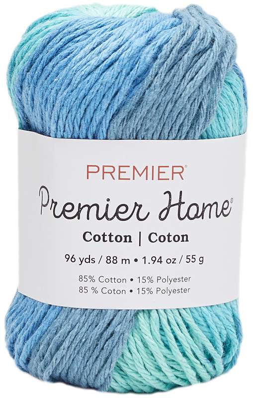 Premier Yarns Home Cotton Yarn - Multi Turquoise Stripe