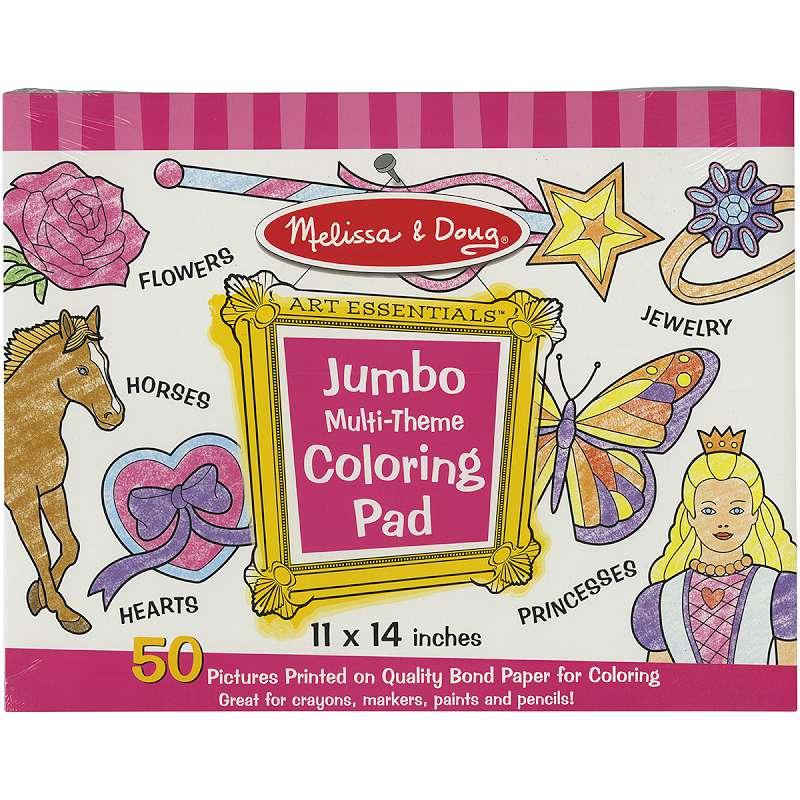 Jumbo Coloring Pad 11"X14" 50 Pages Multi-Theme Girl