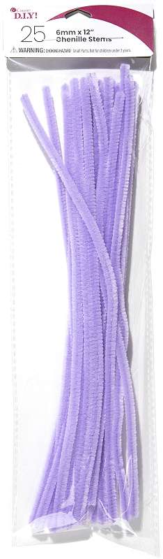 Chenille Stems 6mmx12" 25/Pkg Lavender
