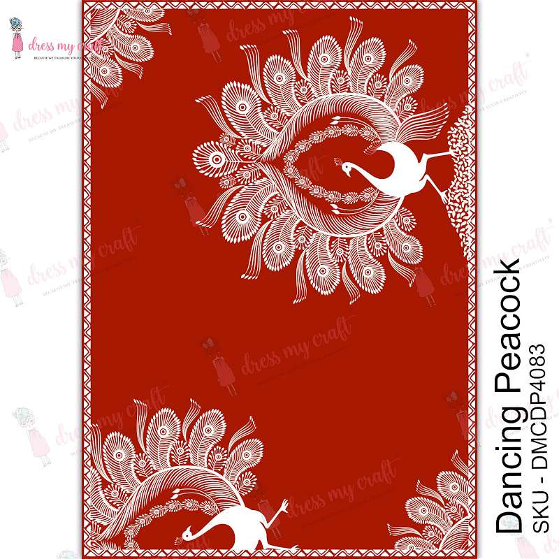 Dress My Craft Transfer Me Sheet A4 Dancing Peacock