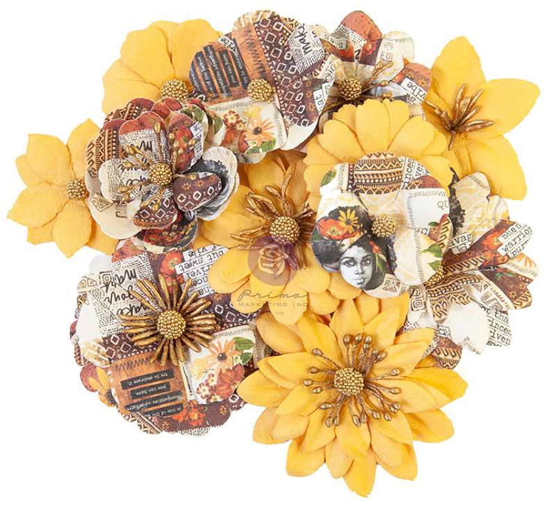 Prima Marketing Mulberry Paper Flowers Colorful Beauty/Diamond