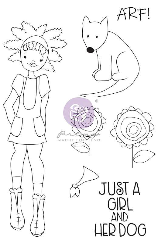 Prima Marketing Julie Nutting Mixed Media Cling Rubber Stamp Nia