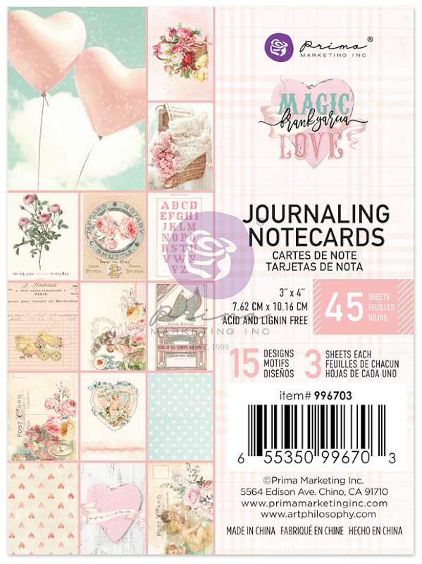 Magic Love By Frank Garcia Journaling Cards 3"X4" 45/Pkg 15 Designs/3 Each