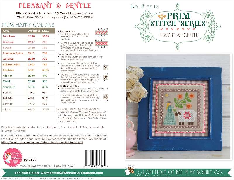 It's Sew Emma Cross Stitch Pattern Prim Series, Pattern 8