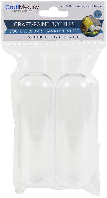 Empty Paint Bottles 4oz 2/Pkg 