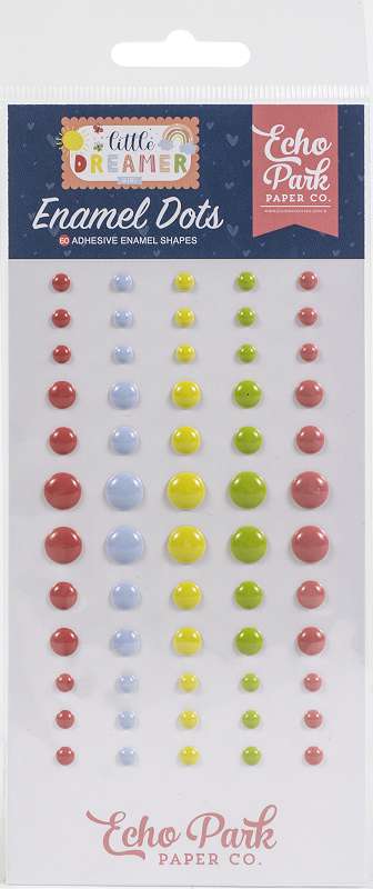 Echo Park Adhesive Enamel Dots 60/Pkg-Little Dreamer Girl