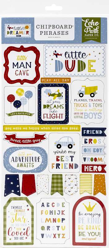 Little Dreamer Boy Chipboard 6"X13"-Phrases