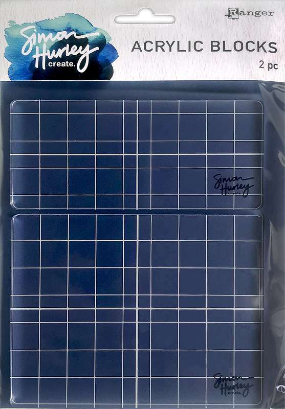 Simon Hurley create. Acrylic Stamping Block Set 2/pkg