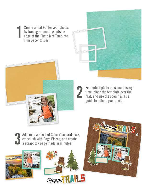 Simple Stories Simple Pages Photo Mat Templates 5/Pkg 2"X3", 3"X3", 3"X4", 4"X4" & 4"X6"